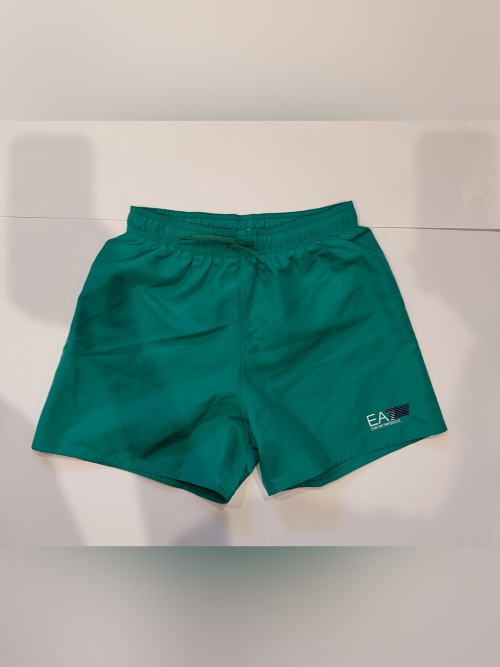 Emporio Armani Green Kids Swim Trunks with EA7 Logo